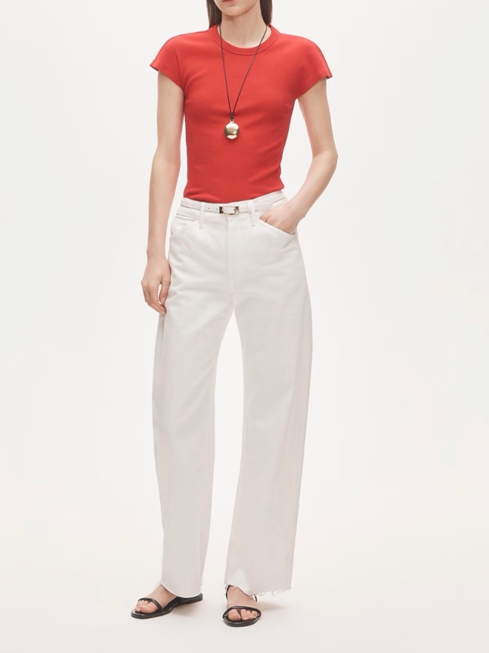 J. Crew Zoe Barrel Jean in Rigid White Denim Sz. 28 Frayed Hem $158 CS198 NEW